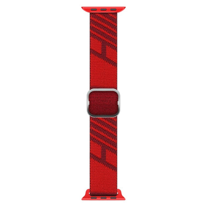 Two-color Nylon Braid Watch Band For Apple Watch Ultra 49mm&Watch Ultra 2 49mm / Series 9&8&7 45mm / SE 3&SE 2&6&SE&5&4 44mm / 3&2&1 42mm(Heart Red Red) - Watch Bands by buy2fix | Online Shopping UK | buy2fix