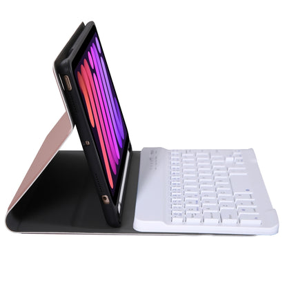 A06B Ultra-thin Detachable Bluetooth Keyboard Leather Tablet Case with Pen Slot & Holder for iPad mini 6(Rose Gold) - For iPad mini by buy2fix | Online Shopping UK | buy2fix