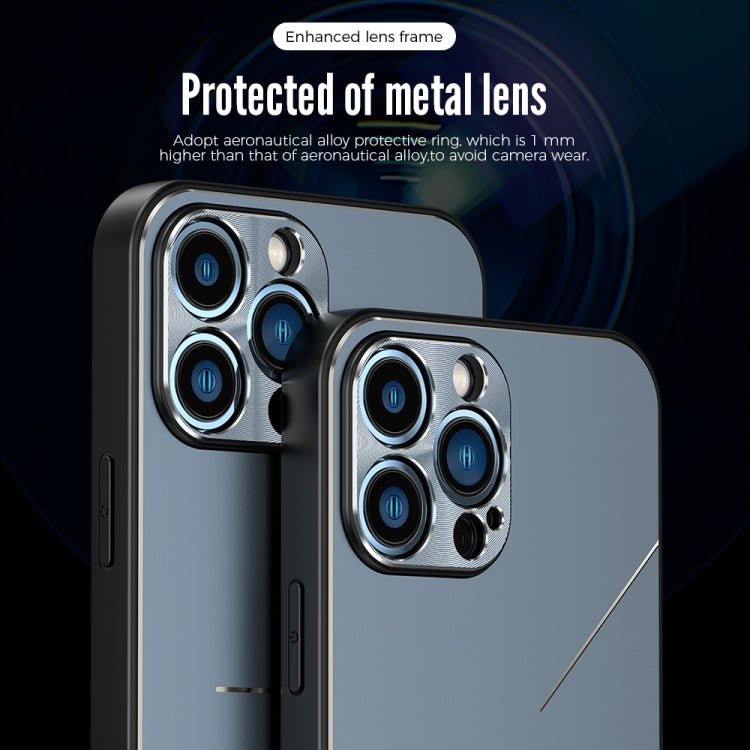 For iPhone 13 Pro R-JUST RJ-52 3-Line Style Metal TPU Shockproof Protective Case (Silver) - iPhone 13 Pro Cases by R-JUST | Online Shopping UK | buy2fix