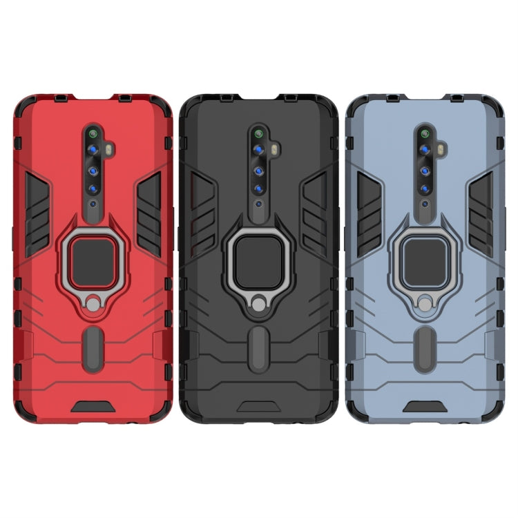 For OPPO Reno2 Z Shockproof PC + TPU Protective Case with Magnetic Ring Holder(Red) - OPPO Cases by buy2fix | Online Shopping UK | buy2fix