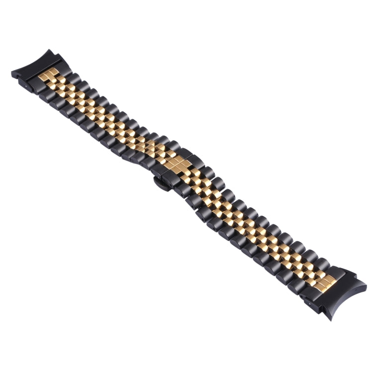 For Samsung Galaxy Watch4 40mm/44mm Five-bead Stainless Steel Watch Band(Black Gold) - Watch Bands by buy2fix | Online Shopping UK | buy2fix