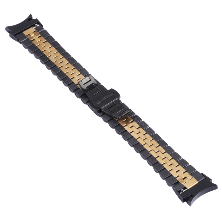 For Samsung Galaxy Watch4 40mm/44mm Five-bead Stainless Steel Watch Band(Black Gold) - Watch Bands by buy2fix | Online Shopping UK | buy2fix