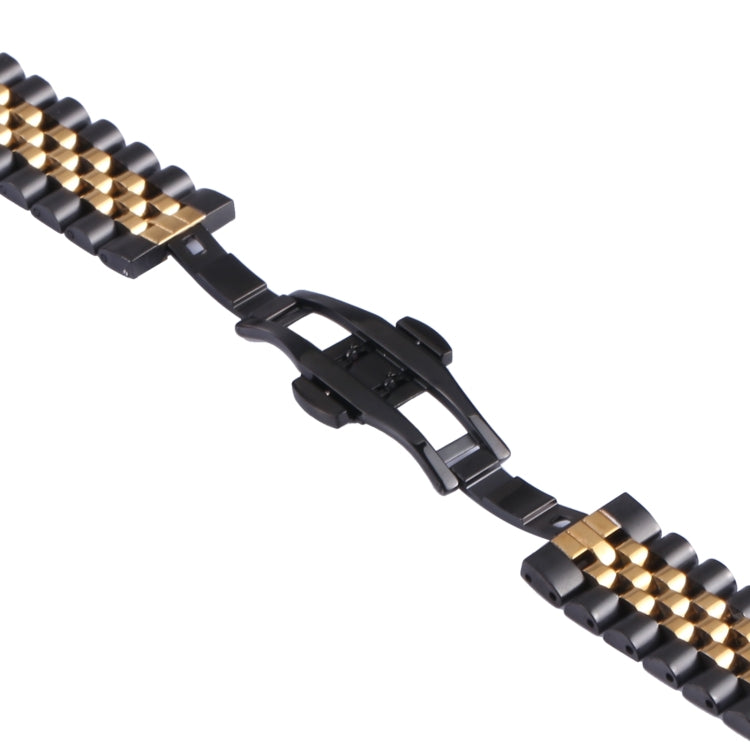 For Samsung Galaxy Watch4 40mm/44mm Five-bead Stainless Steel Watch Band(Black Gold) - Watch Bands by buy2fix | Online Shopping UK | buy2fix