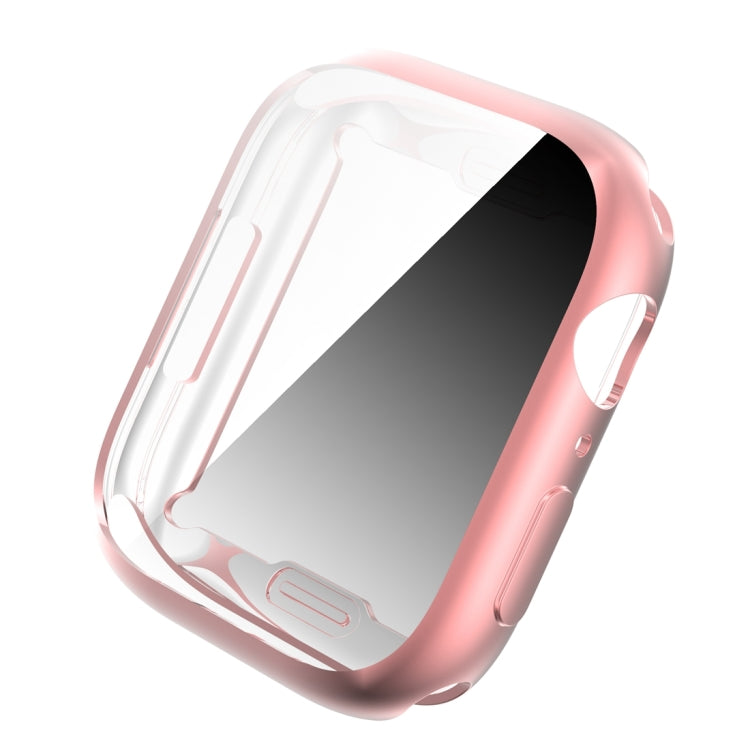 Shockproof TPU All-inclusive Electroplate Protective Case For Apple Watch Series 8 / 7 41mm(Pink) - Watch Cases by buy2fix | Online Shopping UK | buy2fix