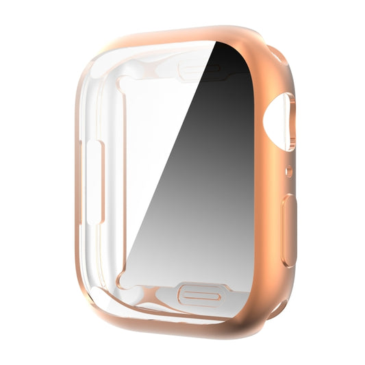 Shockproof TPU All-inclusive Electroplate Protective Case For Apple Watch Series 8 / 7 45mm(Rose Gold) - Watch Cases by buy2fix | Online Shopping UK | buy2fix