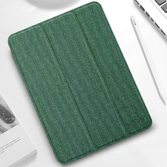 For iPad mini 6 / mini 2024 Mutural YASHI Series Cloth Pattern Texture Horizontal Flip Tablet Case(Green) - iPad mini 6 Cases by Mutural | Online Shopping UK | buy2fix