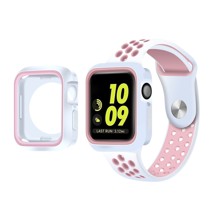 Two-color Shockproof Protective Case For Apple Watch Series 9 / 8 / 7 45mm(Light Pink) - Watch Cases by buy2fix | Online Shopping UK | buy2fix