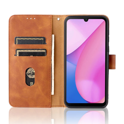 For Blackview Oscal C20 Solid Color Skin Feel Magnetic Buckle Horizontal Flip PU Phone Case(Brown) - More Brand by buy2fix | Online Shopping UK | buy2fix