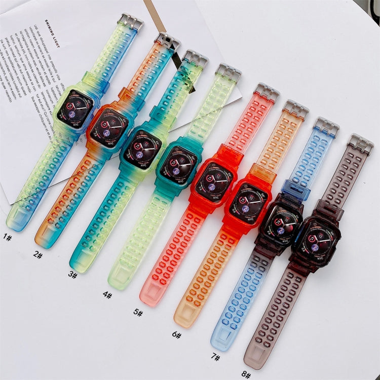 Jelly Gradient Transparent TPU Strap Watch Band For Apple Watch Ultra 49mm&Watch Ultra 2 49mm / Series 9&8&7 45mm / SE 3&SE 2&6&SE&5&4 44mm / 3&2&1 42mm(4) - Watch Bands by buy2fix | Online Shopping UK | buy2fix