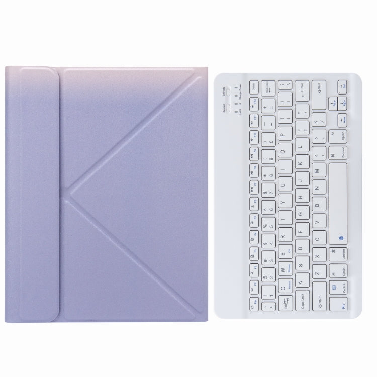 H-102 Bluetooth Keyboard Leather Case with Rear Three-fold Holder For iPad 10.2 2020 & 2019 / Pro 10.5 inch(Purple) - Universal by buy2fix | Online Shopping UK | buy2fix