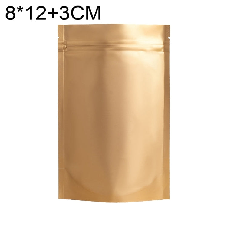 100 PCS/Set Matte Aluminum Foil Snack Stand-up Pouch, Size:8x12+3cm(Gold) - Preservation Supplies by buy2fix | Online Shopping UK | buy2fix