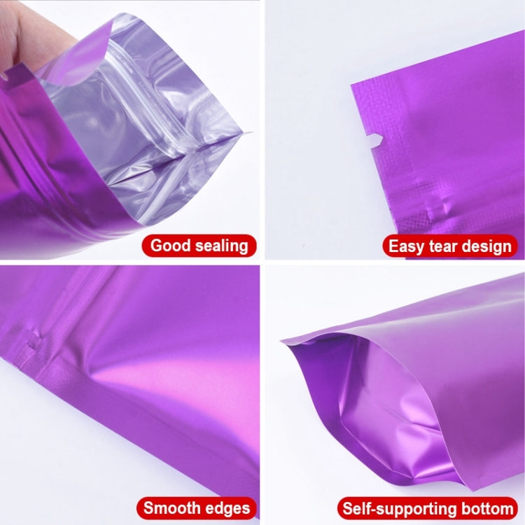 100 PCS/Set Matte Aluminum Foil Snack Stand-up Pouch, Size:12x20+4cm(Purple) - Preservation Supplies by buy2fix | Online Shopping UK | buy2fix