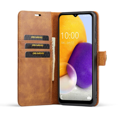 For Samsung Galaxy A13 4G DG.MING Crazy Horse Texture Detachable Magnetic Leather Phone Case(Brown) - Galaxy Phone Cases by DG.MING | Online Shopping UK | buy2fix