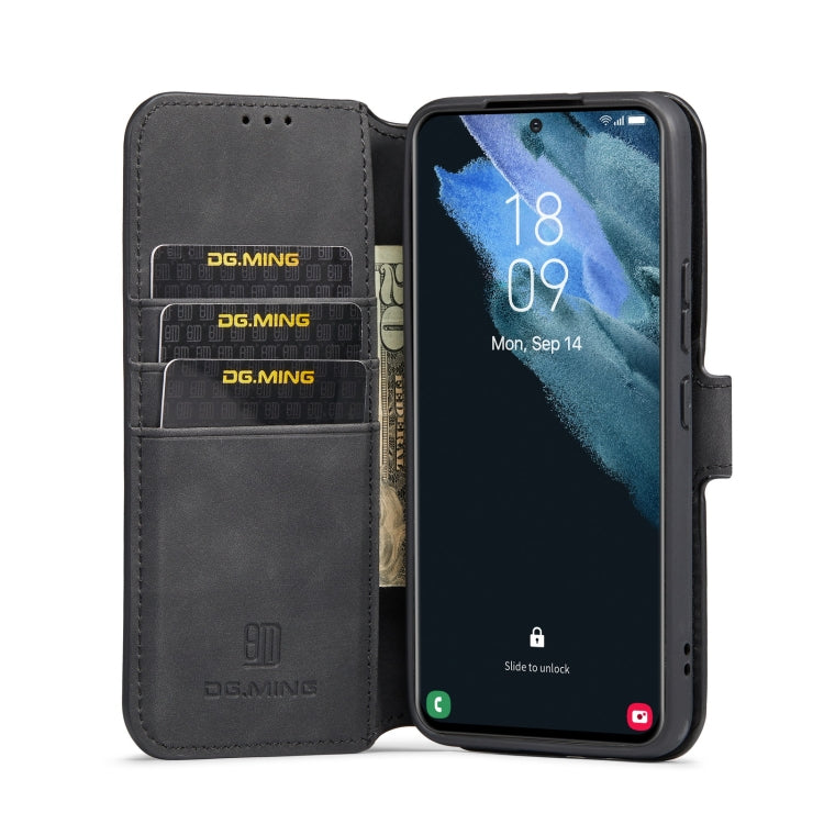 For Samsung Galaxy S22 DG.MING Retro Oil Side Horizontal Flip Leather Case with Holder & Card Slots & Wallet(Black) - Galaxy S22 5G Cases by DG.MING | Online Shopping UK | buy2fix