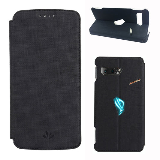 For Asus ROG Phone II    (ZS660KL) ViLi Magnet Horizontal Flip Shockproof TPU + PU Leather Protective Case  Card Slot & Holder(Black) - ASUS Cases by ViLi | Online Shopping UK | buy2fix