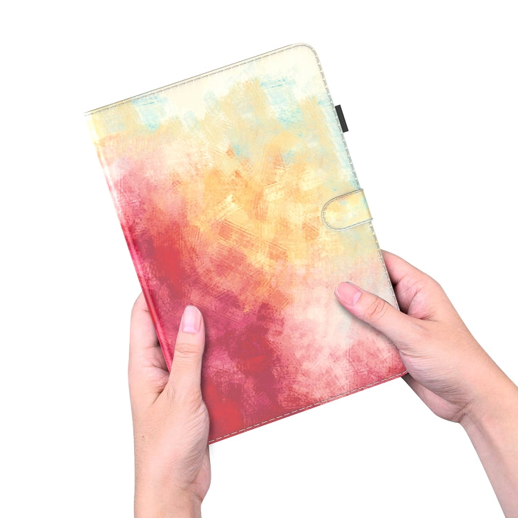 For Samsung Galaxy Tab S9+ Watercolor Pattern Flip Leather Tablet Case(Spring Cherry) - Galaxy Tab S9+ Cases by buy2fix | Online Shopping UK | buy2fix