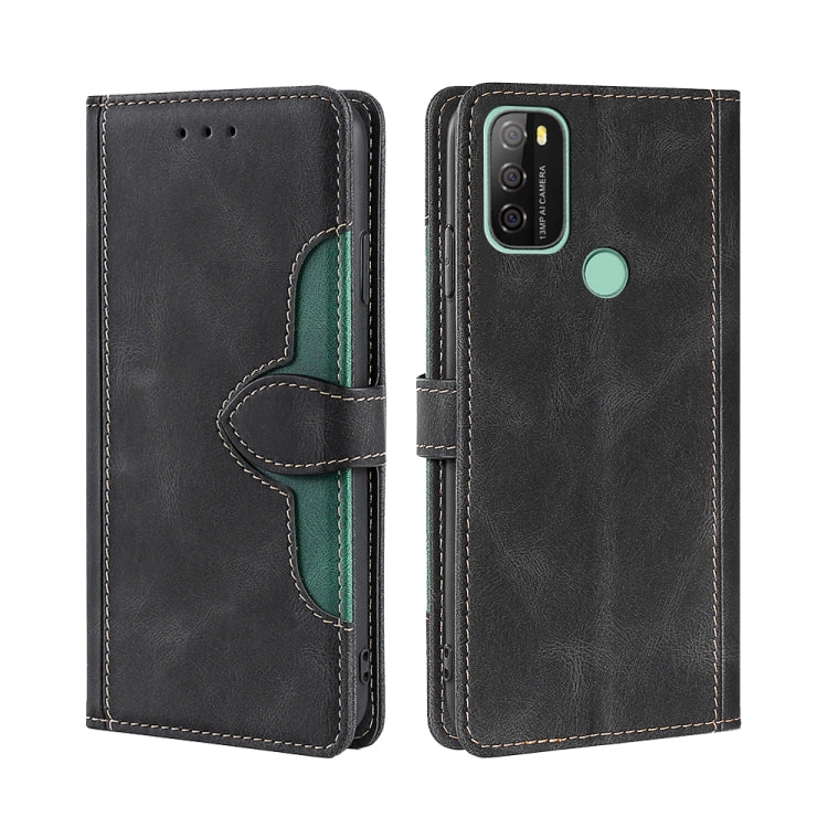 For Blackview A70 Skin Feel Straw Hat Magnetic Buckle Leather Phone Case(Black) - More Brand by buy2fix | Online Shopping UK | buy2fix