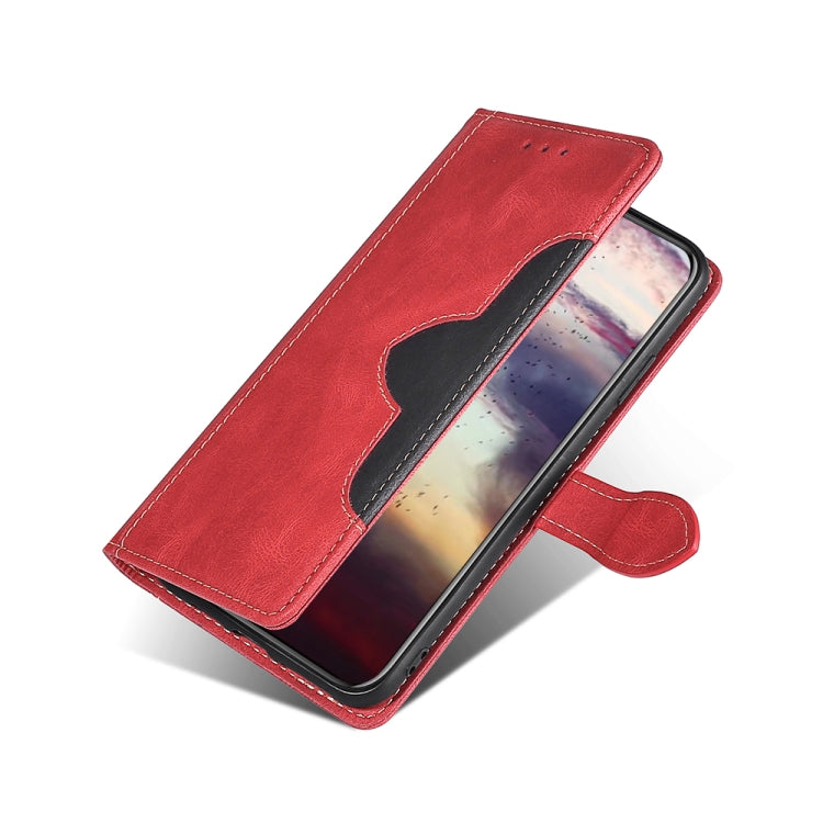 For Blackview A70 Skin Feel Straw Hat Magnetic Buckle Leather Phone Case(Red) - More Brand by buy2fix | Online Shopping UK | buy2fix