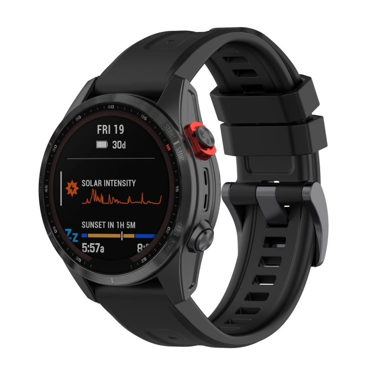 For Garmin Fenix 7 Quick Release Silicone Watch Band(Black) - Watch Bands by buy2fix | Online Shopping UK | buy2fix