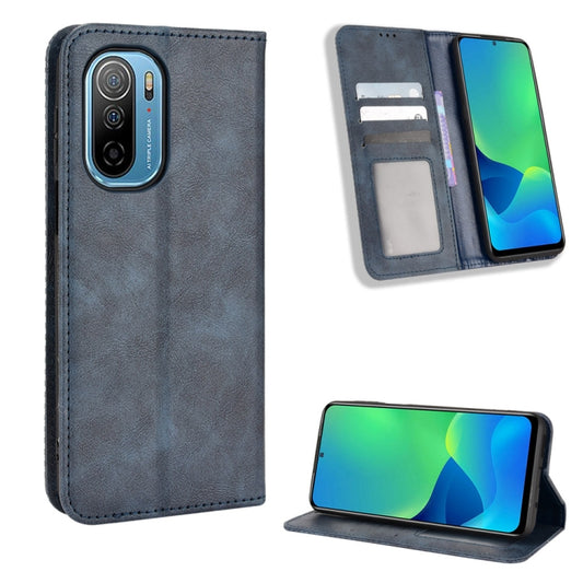 For Ulefone Note 13P Magnetic Buckle Retro Texture Leather Phone Case(Blue) - OPPO Cases by buy2fix | Online Shopping UK | buy2fix