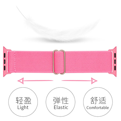 Polyester Nylon Watch Band For Apple Watch Ultra 49mm&Watch Ultra 2 49mm / Series 9&8&7 45mm / SE 3&SE 2&6&SE&5&4 44mm / 3&2&1 42mm(Peach Red) - Watch Bands by buy2fix | Online Shopping UK | buy2fix