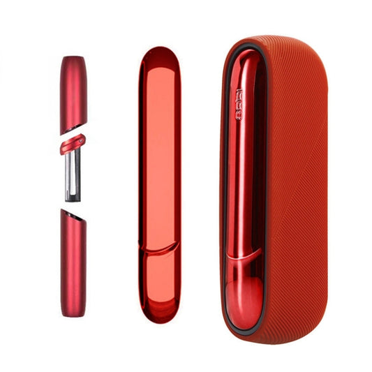 3 in 1 Cigarette Shell + Side Cover + Silicone Case for IQO 3.0 / 3.0 DUO(Red) - E Cigarette Accessories by buy2fix | Online Shopping UK | buy2fix