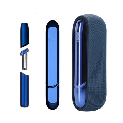 3 in 1 Cigarette Shell + Side Cover + Silicone Case for IQO 3.0 / 3.0 DUO(Dark Blue) - E Cigarette Accessories by buy2fix | Online Shopping UK | buy2fix