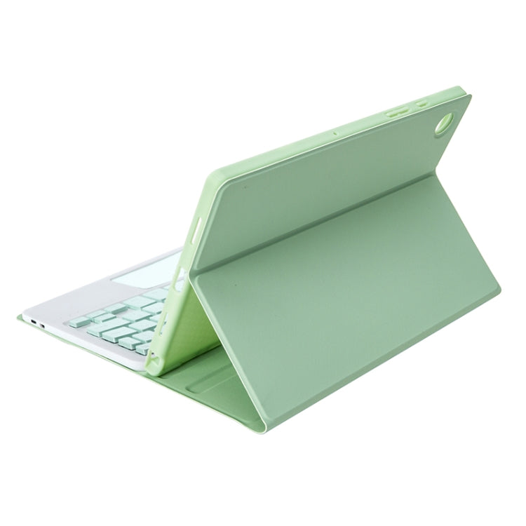 A08B-A Candy Color Bluetooth Keyboard Leather Case with Pen Slot & Touchpad For Samsung Galaxy Tab A8 2021 SM-X205 / SM-X200(Light Green) - Samsung Keyboard by buy2fix | Online Shopping UK | buy2fix