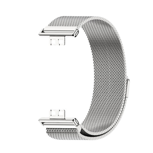 For Huawei Watch Fit Mijobs Milan Magnetic Stainless Steel Watch Band(Silver) - Watch Bands by MIJOBS | Online Shopping UK | buy2fix