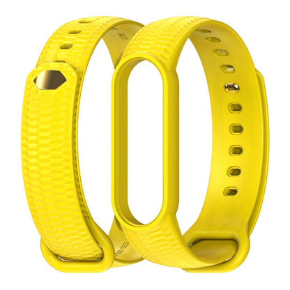 For Xiaomi Mi Band 5/6/7 Mijobs Solid Color Honeycomb Silicone Watch Band(Yellow) - Watch Bands by MIJOBS | Online Shopping UK | buy2fix