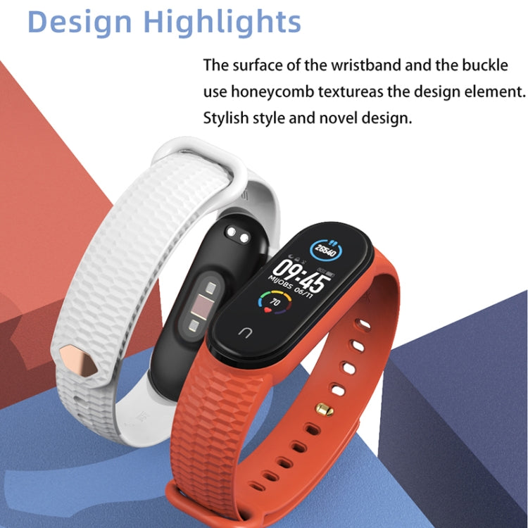 For Xiaomi Mi Band 5/6/7 Mijobs Solid Color Honeycomb Silicone Watch Band(Grey) - Watch Bands by MIJOBS | Online Shopping UK | buy2fix