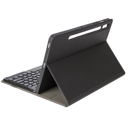 YA08B Lambskin Texture Voltage Round Keycap Bluetooth Keyboard Leather Case For Samsung Galaxy Tab A8 10.5 2021 SM-X200 / SM-X205(Black) - Samsung Keyboard by buy2fix | Online Shopping UK | buy2fix