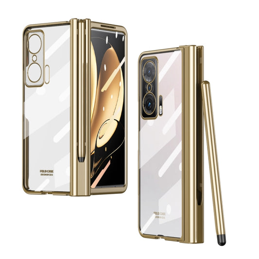 For Honor Magic V Full Body Electroplating Hinge Phone Case with Stylus(Gold) - Honor Cases by buy2fix | Online Shopping UK | buy2fix