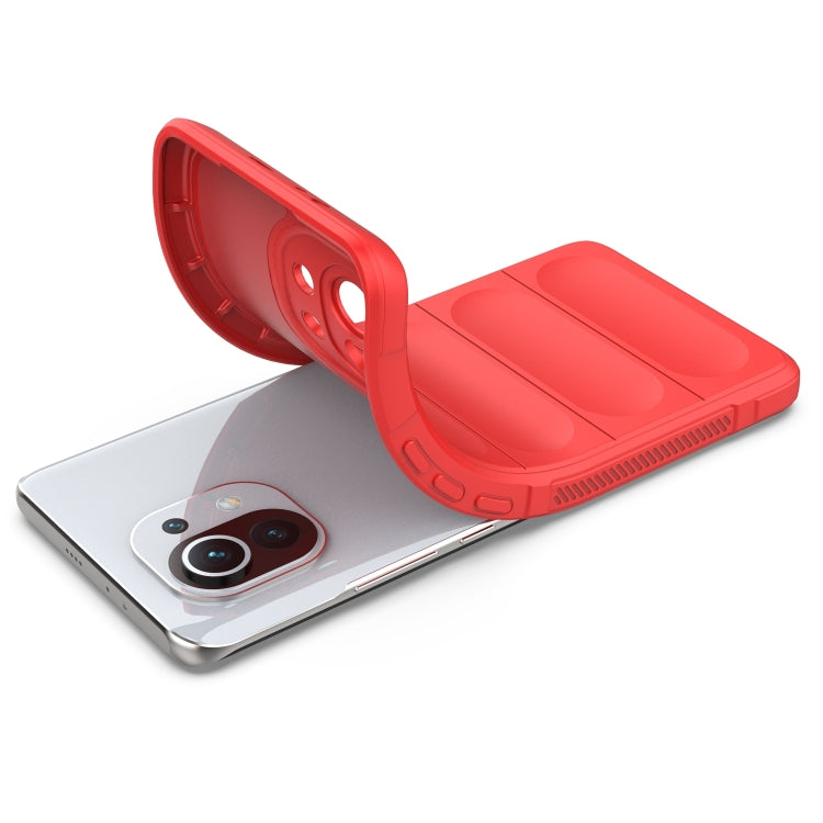 For Xiaomi Mi 11 Magic Shield TPU + Flannel Phone Case(Red) - Xiaomi Cases by buy2fix | Online Shopping UK | buy2fix