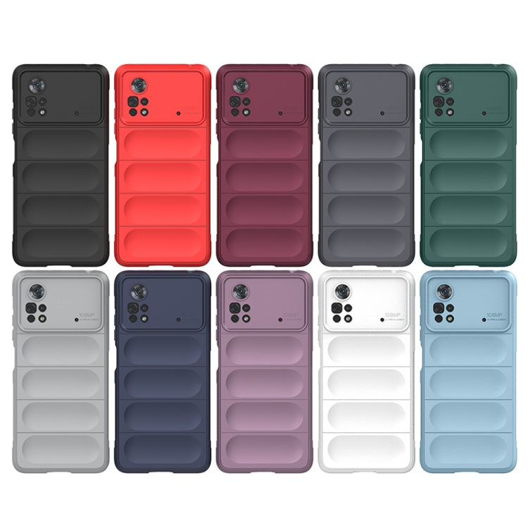 For Xiaomi Poco X4 Pro 5G Magic Shield TPU + Flannel Phone Case(Light Blue) - Xiaomi Cases by buy2fix | Online Shopping UK | buy2fix