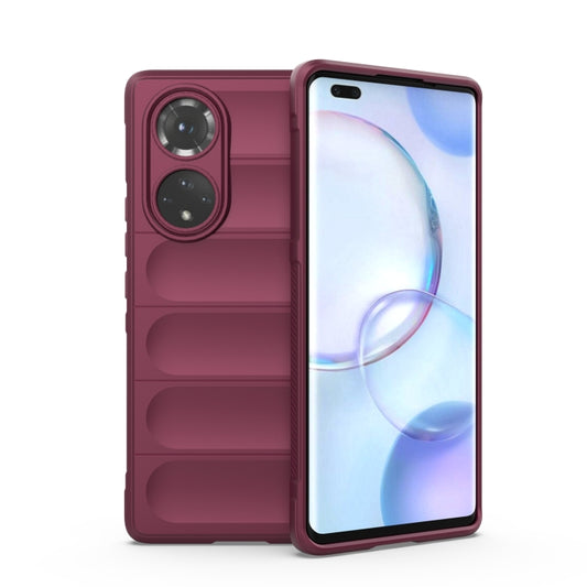 For Huawei Nova 9 Pro/Honor 50 Pro Magic Shield TPU + Flannel Phone Case(Wine Red) - Huawei Cases by buy2fix | Online Shopping UK | buy2fix