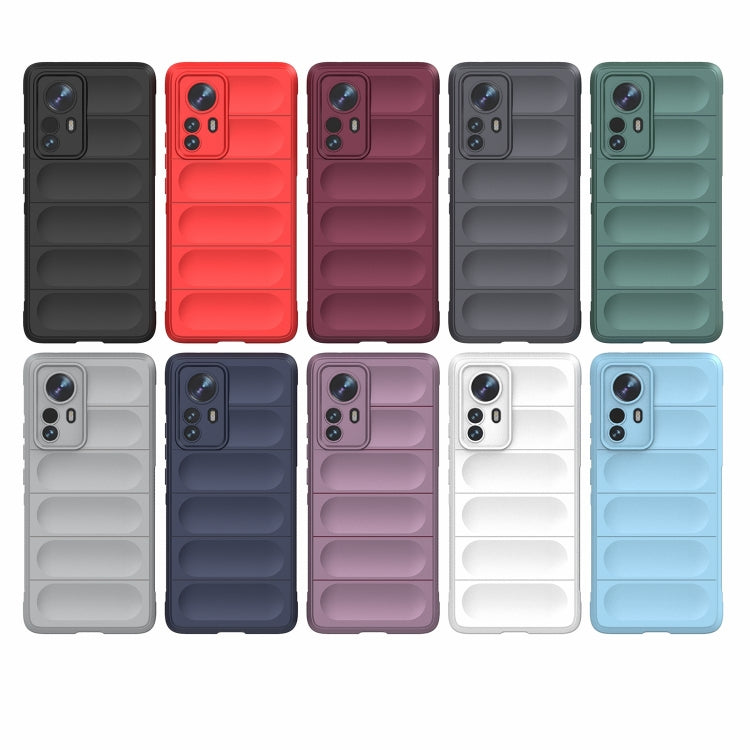 For Xiaomi 12 Pro Magic Shield TPU + Flannel Phone Case(Grey) - Xiaomi Cases by buy2fix | Online Shopping UK | buy2fix