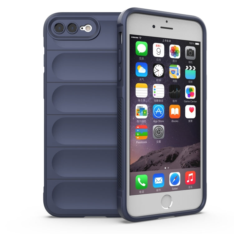 Magic Shield TPU + Flannel Phone Case For iPhone 8 Plus / 7 Plus(Dark Blue) - More iPhone Cases by buy2fix | Online Shopping UK | buy2fix