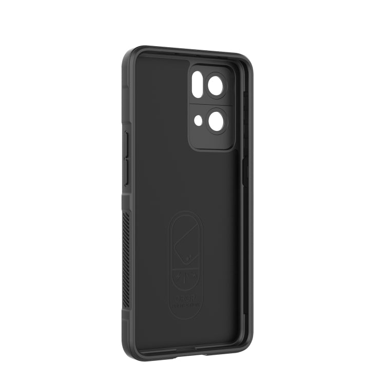 For OPPO Reno7 Pro 5G Magic Shield TPU + Flannel Phone Case(Dark Blue) - OPPO Cases by buy2fix | Online Shopping UK | buy2fix