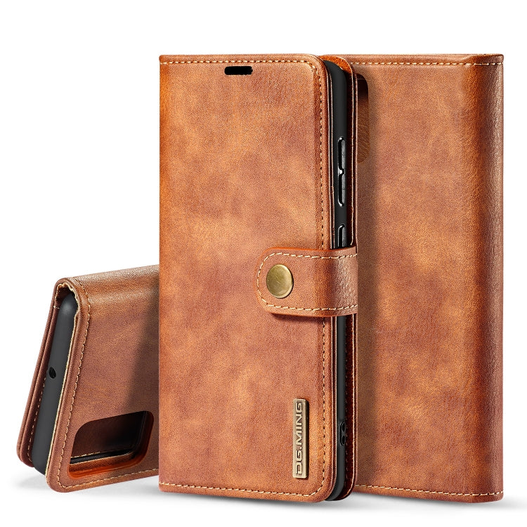 For Galaxy A71 DG.MING Crazy Horse Texture Flip Detachable Magnetic Leather Case with Holder & Card Slots & Wallet(Brown) - Galaxy Phone Cases by DG.MING | Online Shopping UK | buy2fix