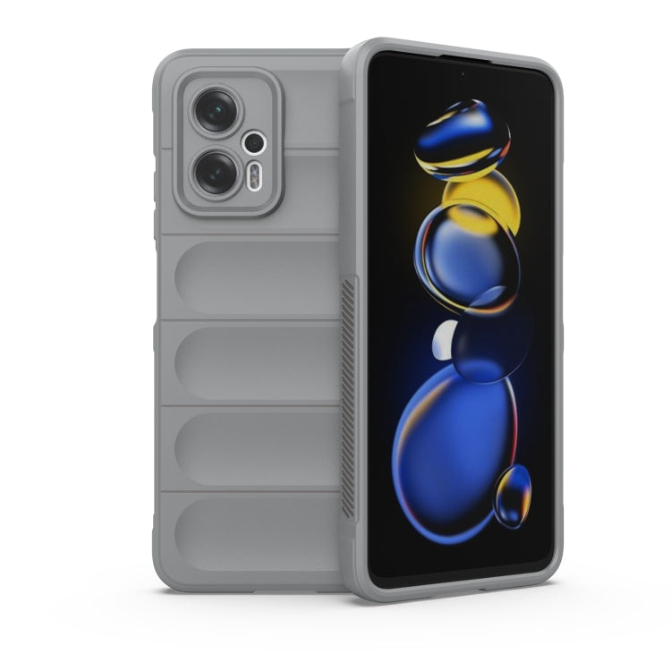 For Xiaomi Redmi Note 11T Pro Magic Shield TPU + Flannel Phone Case(Grey) - Xiaomi Cases by buy2fix | Online Shopping UK | buy2fix