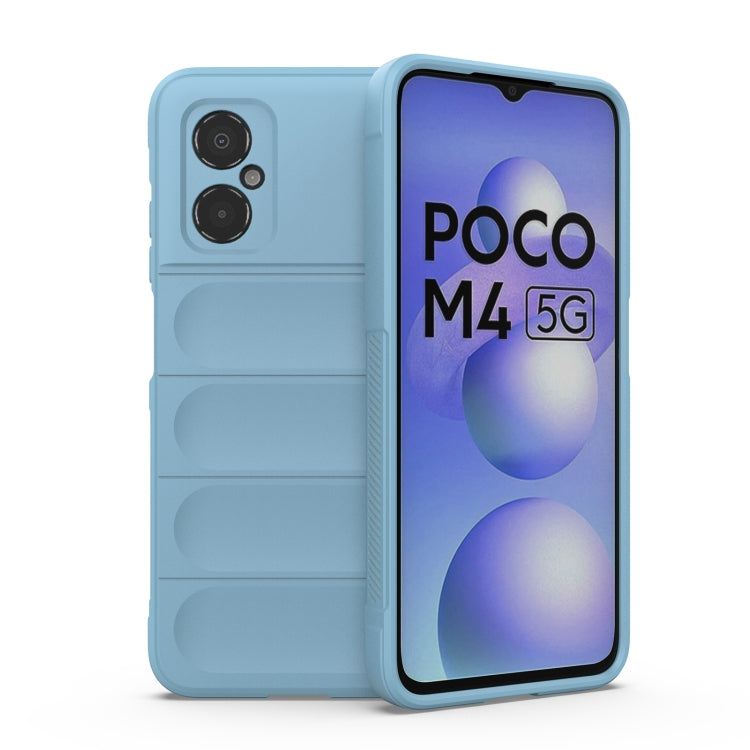 For Xiaomi Poco M4 5G Magic Shield TPU + Flannel Phone Case(Light Blue) - Xiaomi Cases by buy2fix | Online Shopping UK | buy2fix