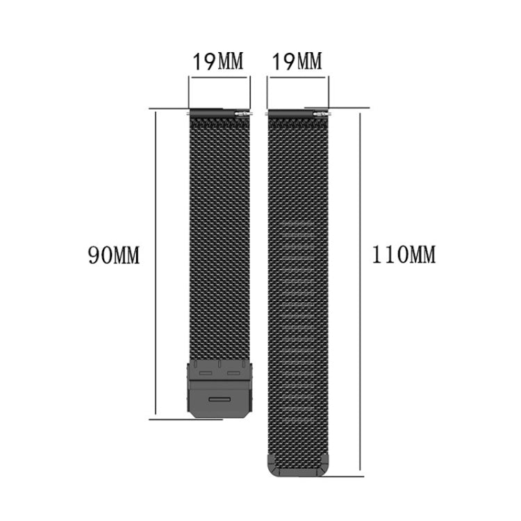For ID205 / Willful SW021 19mm Stainless Steel Milanese Watch Band(Black) - Watch Bands by buy2fix | Online Shopping UK | buy2fix