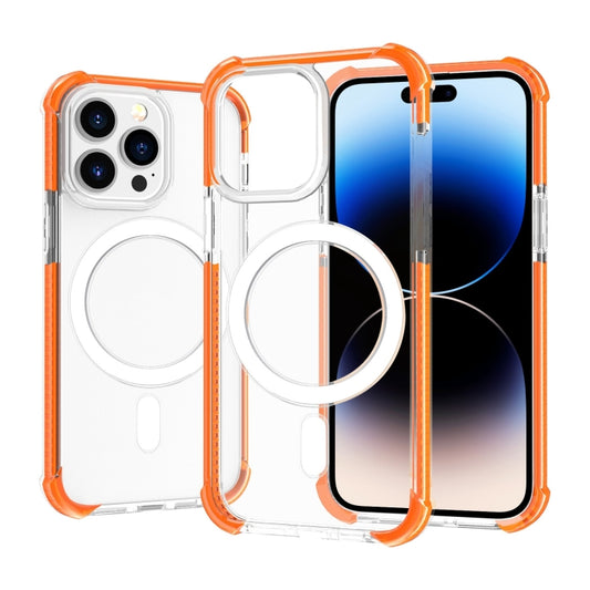 For iPhone 14 Pro Magsafe Magnetic Acrylic Shockproof Phone Case(Orange) - iPhone 14 Pro Cases by buy2fix | Online Shopping UK | buy2fix