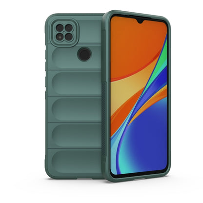 For Xiaomi Redmi 9C Magic Shield TPU + Flannel Phone Case(Dark Green) - Xiaomi Cases by buy2fix | Online Shopping UK | buy2fix