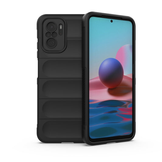 For Xiaomi Redmi Note 10 4G Magic Shield TPU + Flannel Phone Case(Dark Grey) - Xiaomi Cases by buy2fix | Online Shopping UK | buy2fix