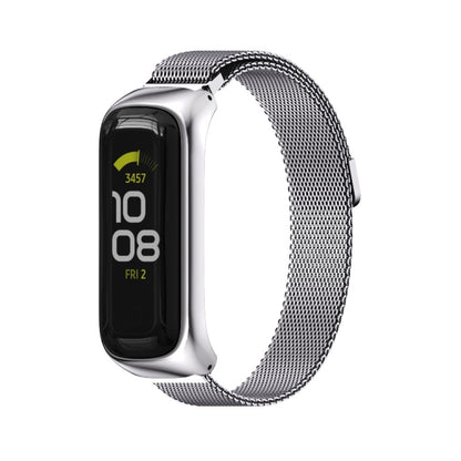 For Samsung Galaxy Fit 2 MIJOBS Milan Magnetic Stainless Steel Watch Band(Silver) - Watch Bands by MIJOBS | Online Shopping UK | buy2fix