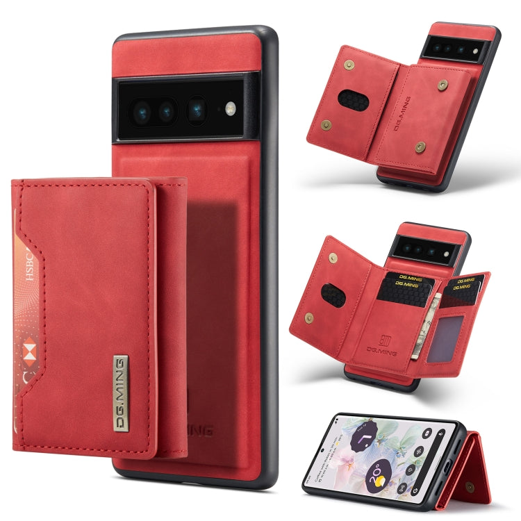 For Google Pixel 7 Pro 5G DG.MING M2 Series 3-Fold Multi Card Bag Phone Case(Red) - Google Cases by DG.MING | Online Shopping UK | buy2fix