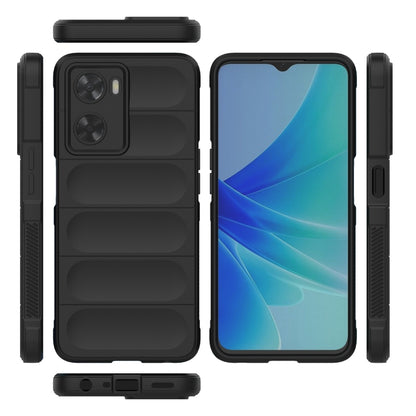 For OPPO A57 4G Global Magic Shield TPU + Flannel Phone Case(Dark Grey) - OPPO Cases by buy2fix | Online Shopping UK | buy2fix