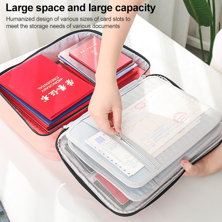 Large Capacity Multi-layers Foldable Fabric Document Storage Bag, Specification:Three Layers-Locked(Pink) - Digital Storage Bag by buy2fix | Online Shopping UK | buy2fix